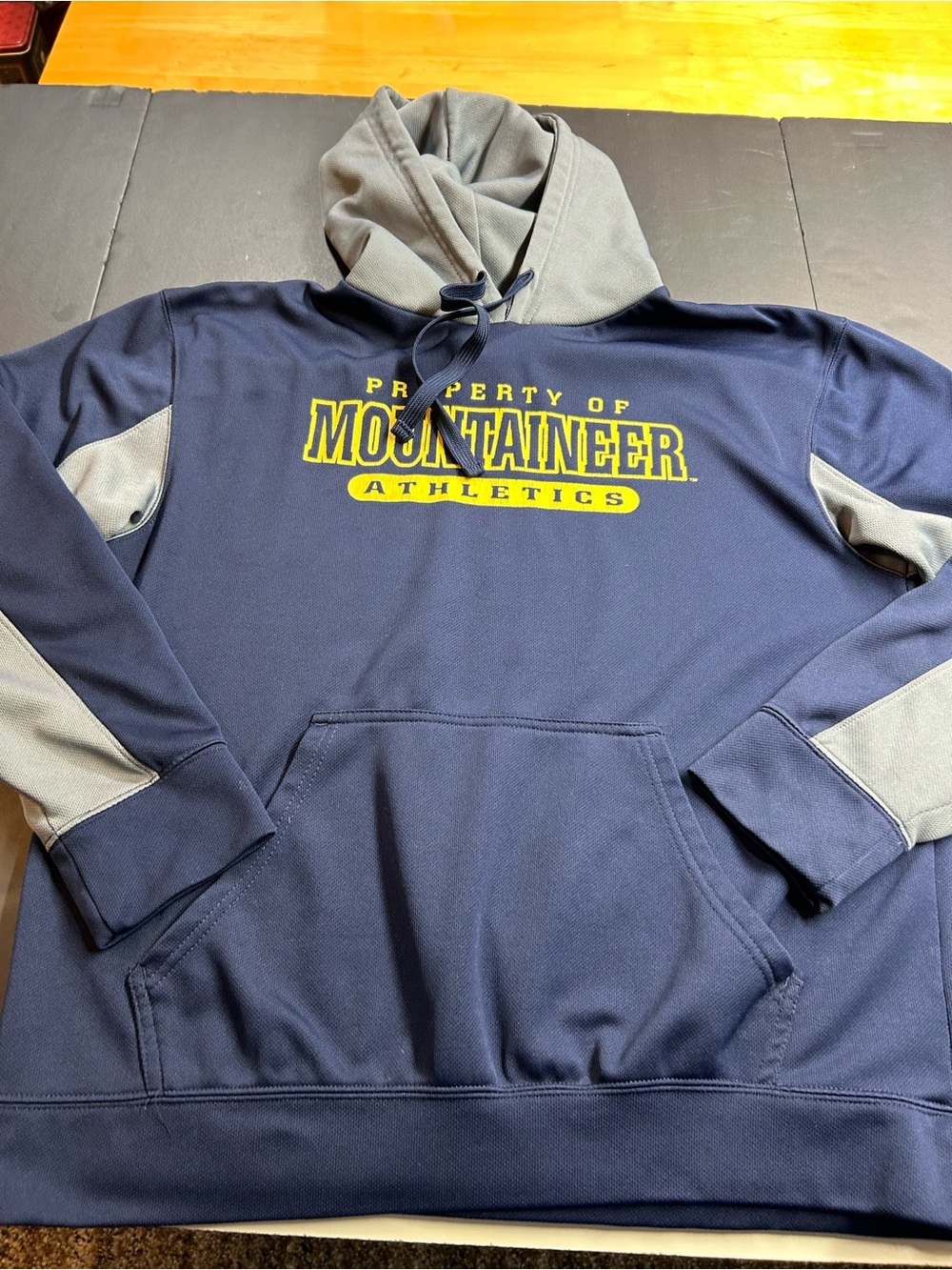 Pro Edge Navy and Gray West VA Mountaineer Athletics Pullover Hoodie